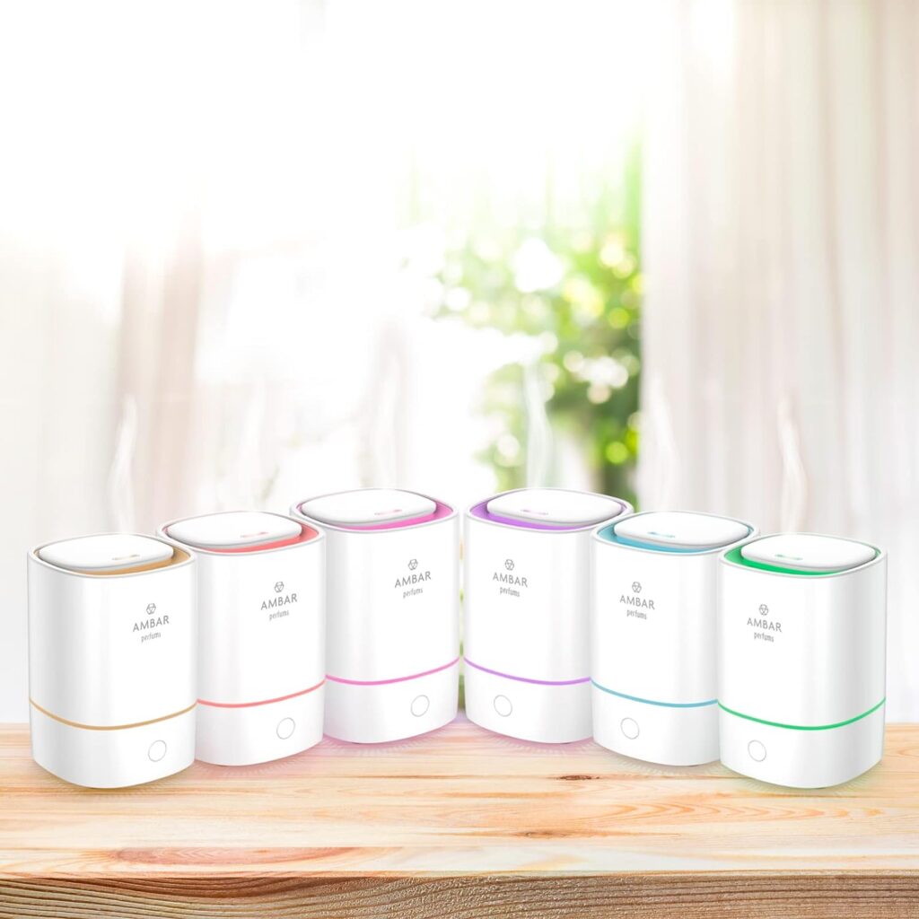 Humidificador ultrasonico Ambar Perfums con luces led